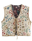Floral Front tie Vest