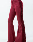 Texas Sun Fringe Bell Bottom jean in Wine