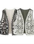 Crochet front vest