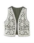 Crochet front vest
