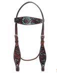 HILASON Western Horse Headstall Breast Collar Set Tack Genuine American Leather