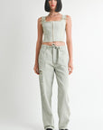 VEST WITH HOOK AND EYE FRONT CLOSURE