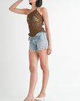 ONE SHOULDER STRAP CROCHET TOP