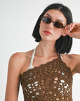 ONE SHOULDER STRAP CROCHET TOP