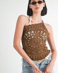 ONE SHOULDER STRAP CROCHET TOP