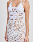 CROCHET MINI DRESS WITH CROSSED BACK