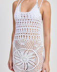 CROCHET MINI DRESS WITH CROSSED BACK