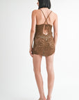 CROCHET MINI DRESS WITH CROSSED BACK