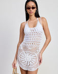 CROCHET MINI DRESS WITH CROSSED BACK