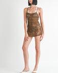CROCHET MINI DRESS WITH CROSSED BACK