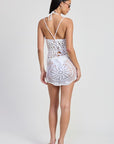CROCHET MINI DRESS WITH CROSSED BACK