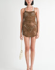 CROCHET MINI DRESS WITH CROSSED BACK