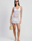 CROCHET MINI DRESS WITH CROSSED BACK