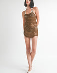 CROCHET MINI DRESS WITH CROSSED BACK