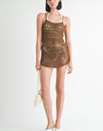 CROCHET MINI DRESS WITH CROSSED BACK