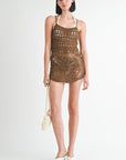 CROCHET MINI DRESS WITH CROSSED BACK