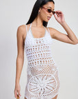 CROCHET MINI DRESS WITH CROSSED BACK