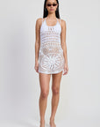 CROCHET MINI DRESS WITH CROSSED BACK