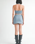 FRENCH TERRY CUTOUT MINI SKIRT