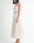 IPA2228S FLORAL TIERED MAXI SKIRT