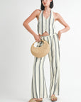 HALTER NECKLINE VEST WITH BACK TIE