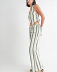 HALTER NECKLINE VEST WITH BACK TIE