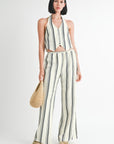 HALTER NECKLINE VEST WITH BACK TIE