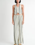 HALTER NECKLINE VEST WITH BACK TIE