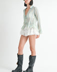 FLYAWAY BLOUSE WITH RUFFLE DETAIL