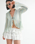 FLYAWAY BLOUSE WITH RUFFLE DETAIL