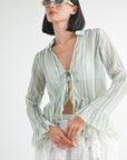 FLYAWAY BLOUSE WITH RUFFLE DETAIL
