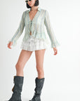 FLYAWAY BLOUSE WITH RUFFLE DETAIL