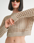 ROUND NECK KNITTED CROP SWEATER TOP