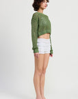 ROUND NECK KNITTED CROP SWEATER TOP