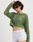 ROUND NECK KNITTED CROP SWEATER TOP