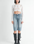 SCOOP NECK CROCHET CROPPED TOP