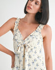 MINI RUFFLE BOW TIE DRESS