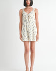 MINI RUFFLE BOW TIE DRESS