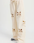 FRENCH TERRY PANTS WITH CUTOUT DETAIL