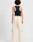 FRENCH TERRY PANTS WITH CUTOUT DETAIL