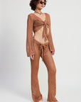 CROCHET CROPPED TOP WITH FRONT TIE