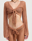 CROCHET CROPPED TOP WITH FRONT TIE