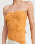 RIBBED ASYMMETRICAL HEM TUBE TOP
