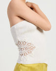 RIBBED ASYMMETRICAL HEM TUBE TOP