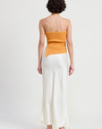 RIBBED ASYMMETRICAL HEM TUBE TOP