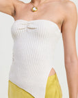 RIBBED ASYMMETRICAL HEM TUBE TOP