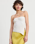 RIBBED ASYMMETRICAL HEM TUBE TOP