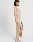 HIGH SLIT MAXI SLEEVELESS DRESS