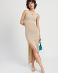 HIGH SLIT MAXI SLEEVELESS DRESS