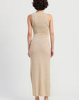 HIGH SLIT MAXI SLEEVELESS DRESS